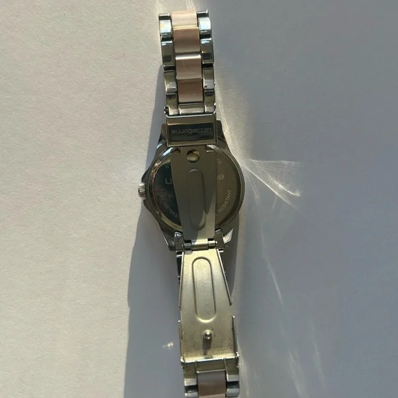 Liz Claiborne Silver Two-Tone Crystal Accent Bracelet Watch - Picture 6 of 8